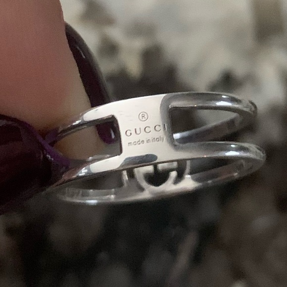 GUCCI Interlocking GG Ring, Sterling Silver 925, IT Size 17, USA Size Approx. 8 - Picture 9 of 10